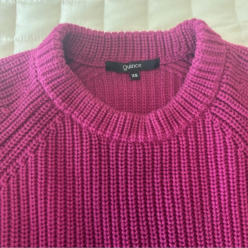 Quince Women's Crew Neck Sweater - Magenta - Picture 3 of 7